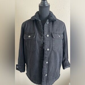 Old Navy Women’s Black Sherpa-Lined Jean Jacket